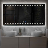 LED Spiegel Rechteckig | Touch-Schalter | Anti-Beschlag-Funktion | Neutralweißes Licht - Reyze Seria Minimal Model 6